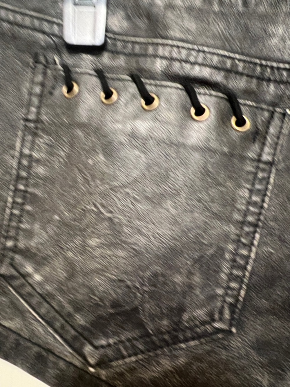 Jaded London Black Faux Leather Lace-Up Short Shorts. Size 26 - Picture 9 of 12